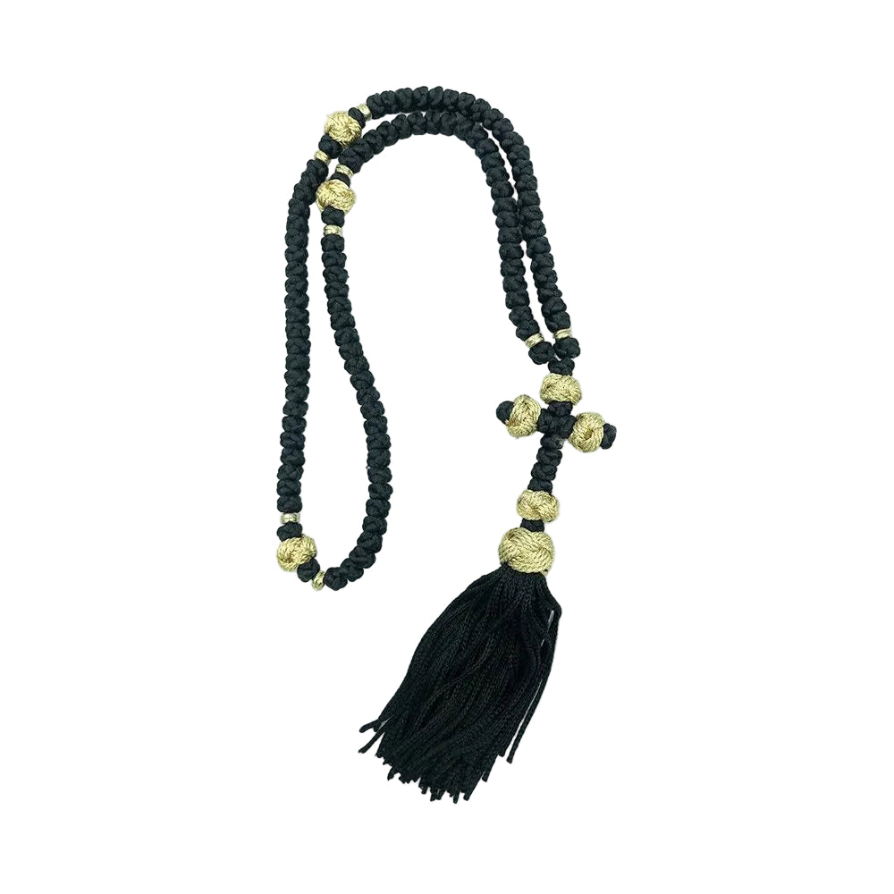 Prayer Rope 100 knot with Walnut Knot Greek Orthodox Komboskini
