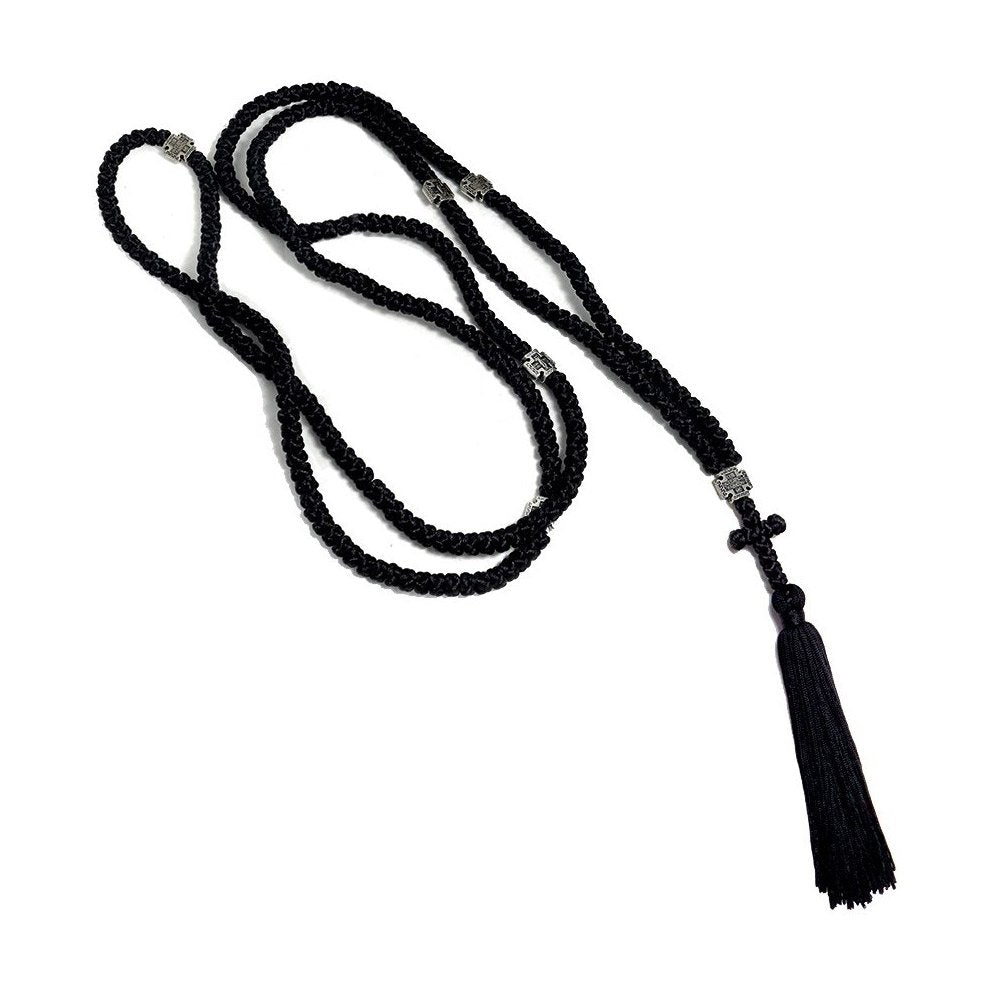 Prayer Rope 300 knot Silk Thread Relief Cross