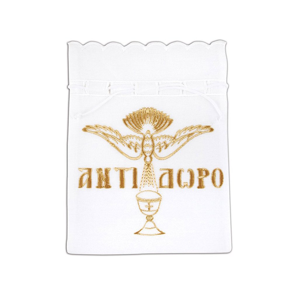 Antidoron Pouch with Holy Chalice handmade Greek Orthodox embroidered church pouch - TheHolyArt