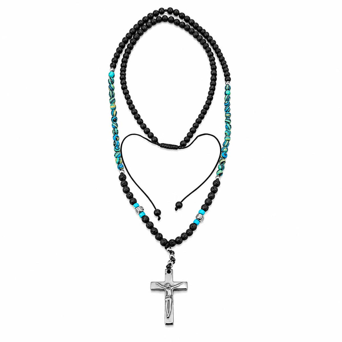 Men's Beaded Cross Necklace - TheHolyArt