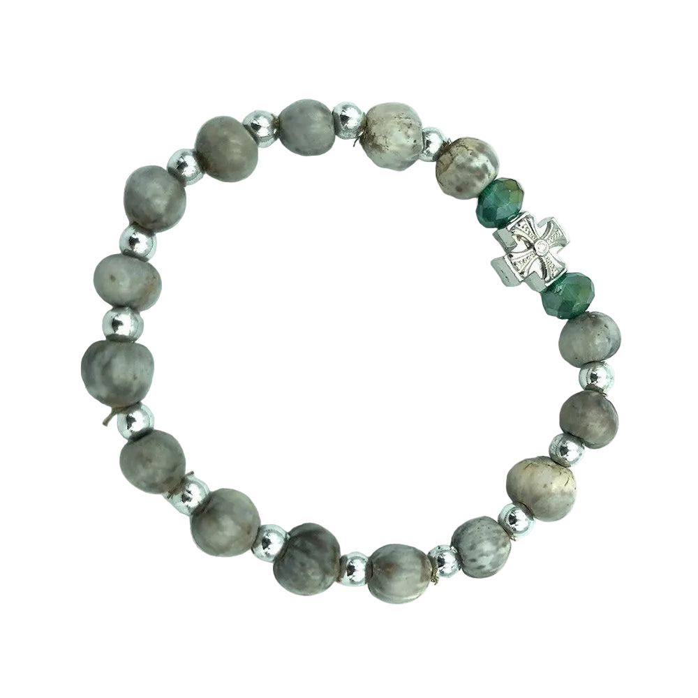 Prayer Rope Tears of the Virgin Mary 33 bead Silver Cross