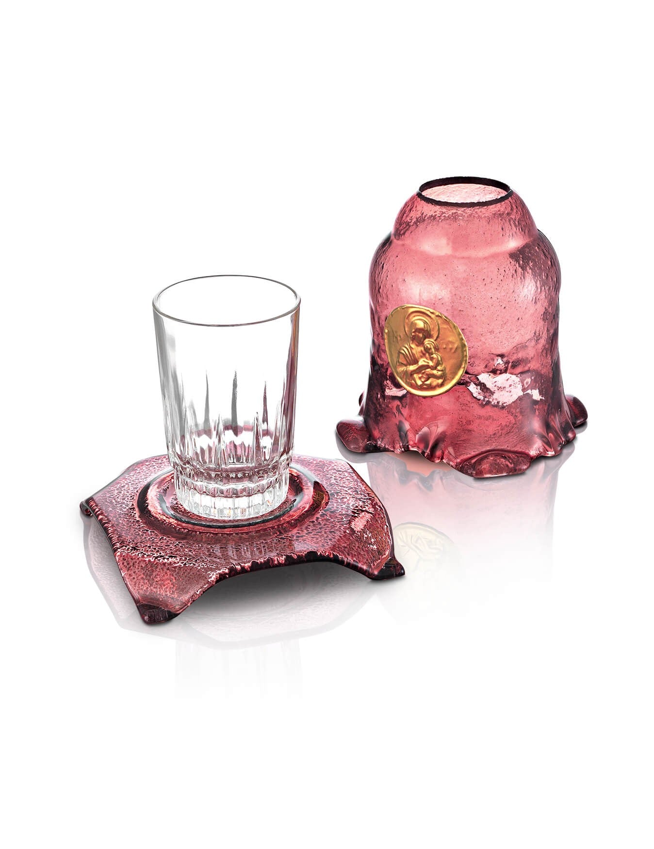 pink vigil lamp Small Church – detail view | TheHolyArt