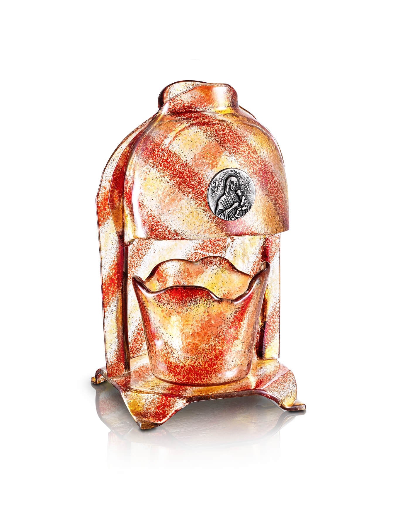 Orthodox vigil lamp Nativity design – front view | TheHolyArt