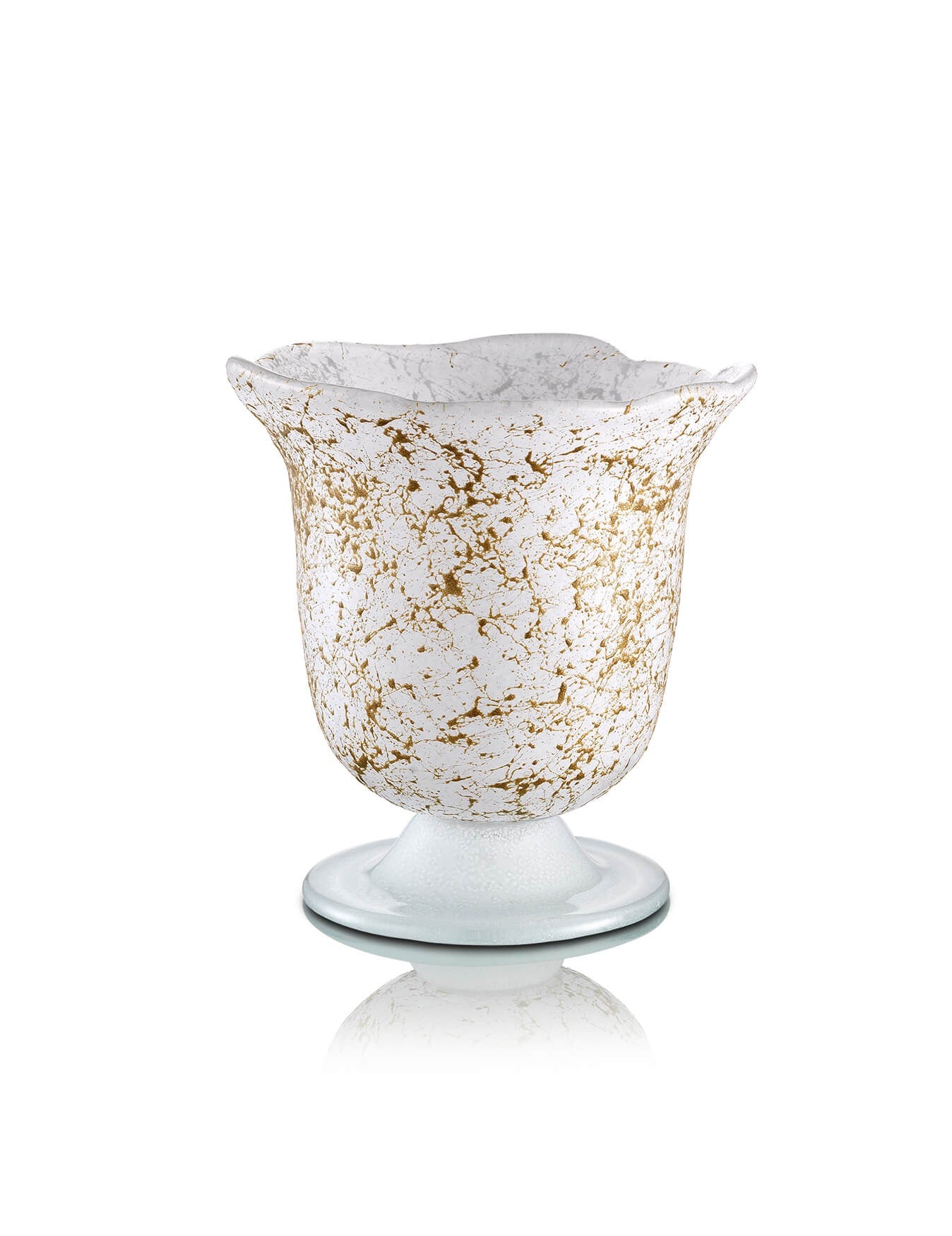 white vigil lamp Tulip design – front view | TheHolyArt