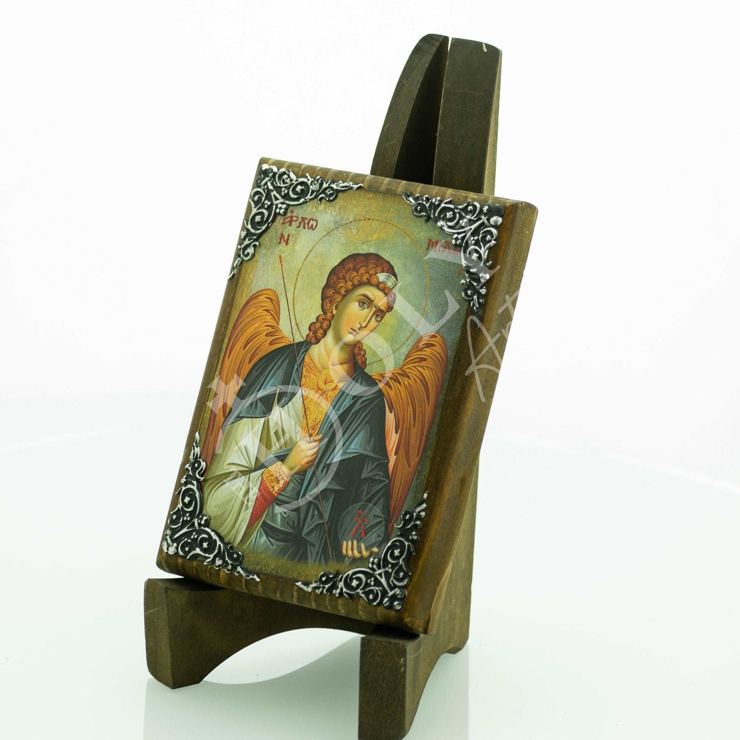 Archangel Michael icon Handmade Greek Orthodox icon of St Michael, Byzantine art wall hanging on wood plaque religious icon, religious gift(2) TheHolyArt