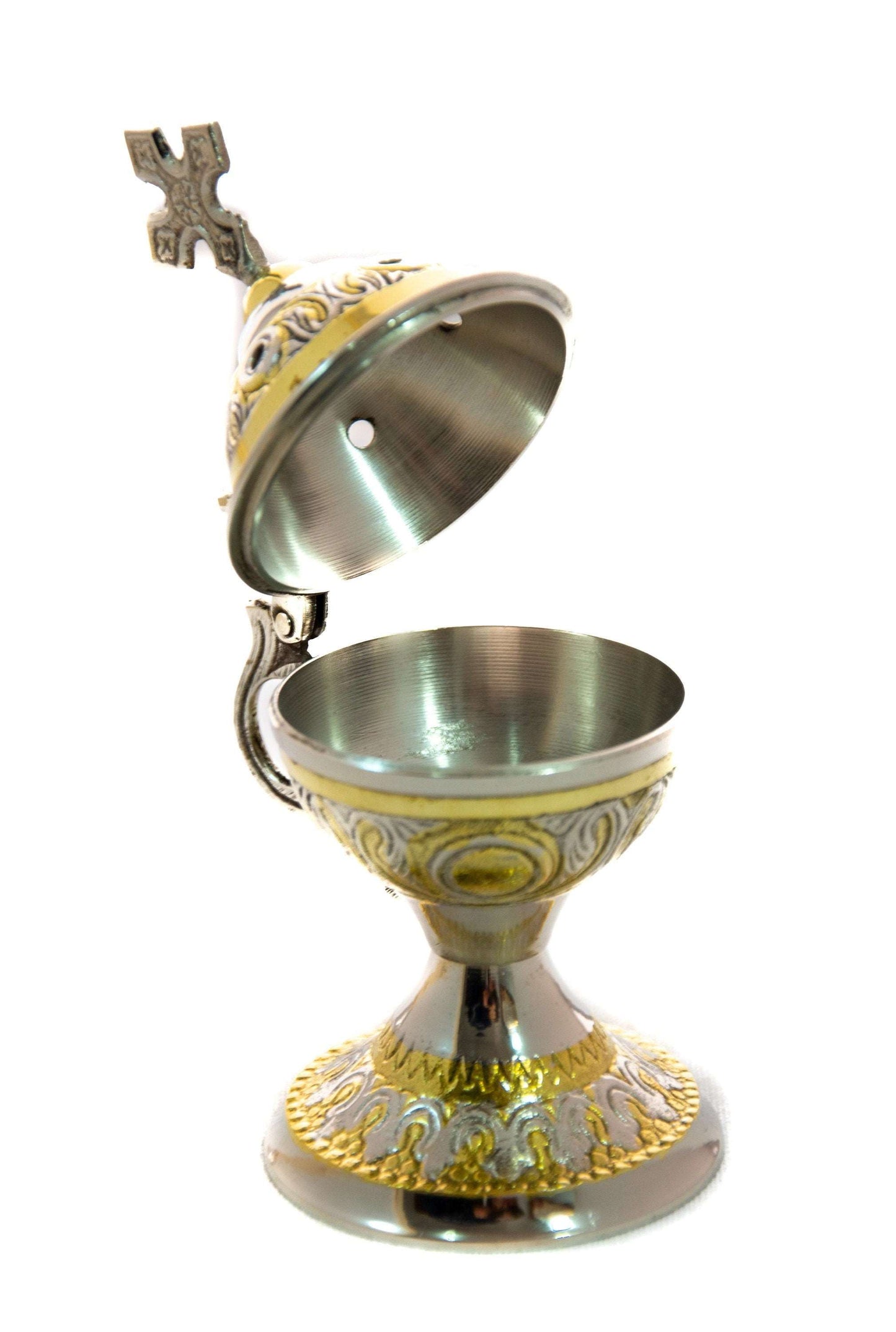 Christian Brass Resin Incense Burner, Greek Orthodox Thurible Incense holder, Metal Byzantine Home Censer Perfume burner, religious decor TheHolyArt