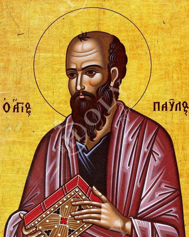 Apostle Paul icon, Handmade Greek Orthodox icon of St Paul the Apostle, Byzantine art wall hanging wood plaque, religious decor gift idea TheHolyArt
