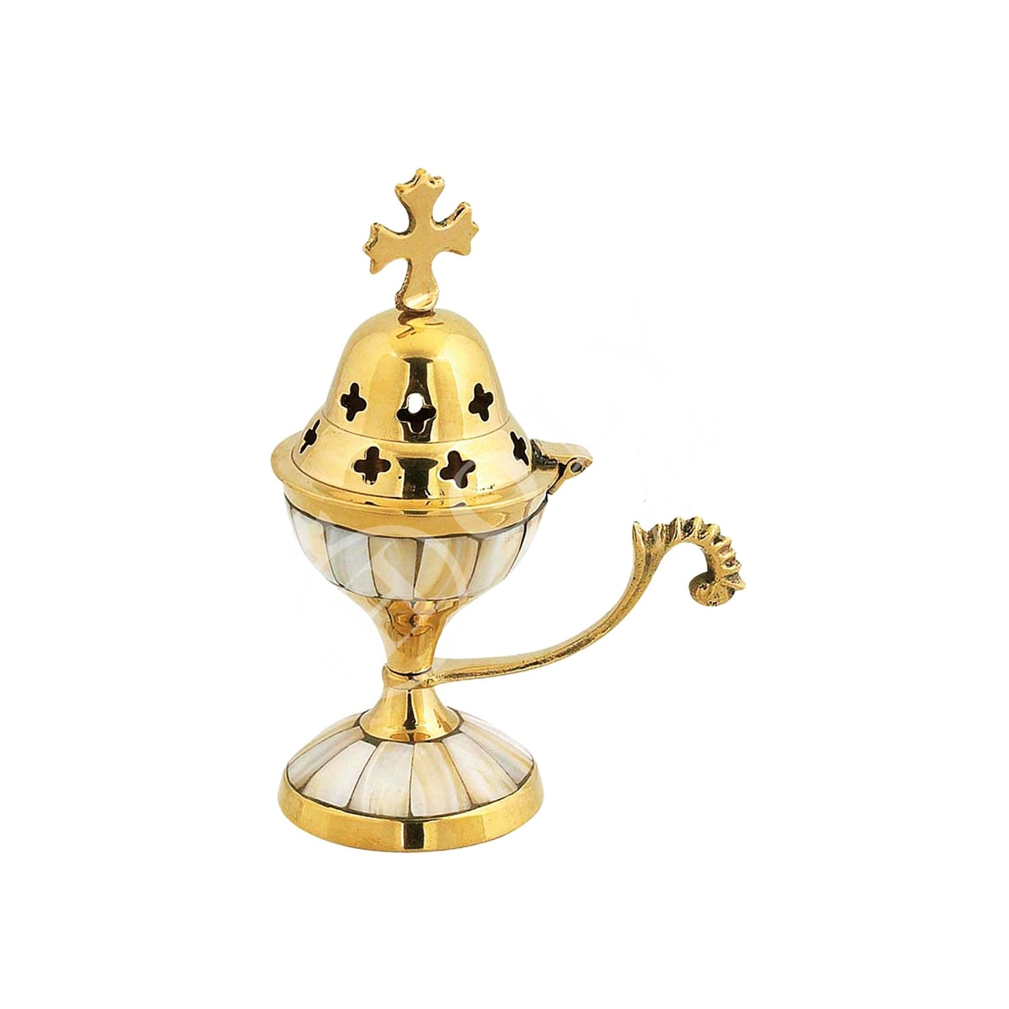 Christian Brass Resin Incense Burner, Greek Orthodox Thurible Incense holder, Metal Byzantine Home Censer Perfume burner, religious decor - TheHolyArt