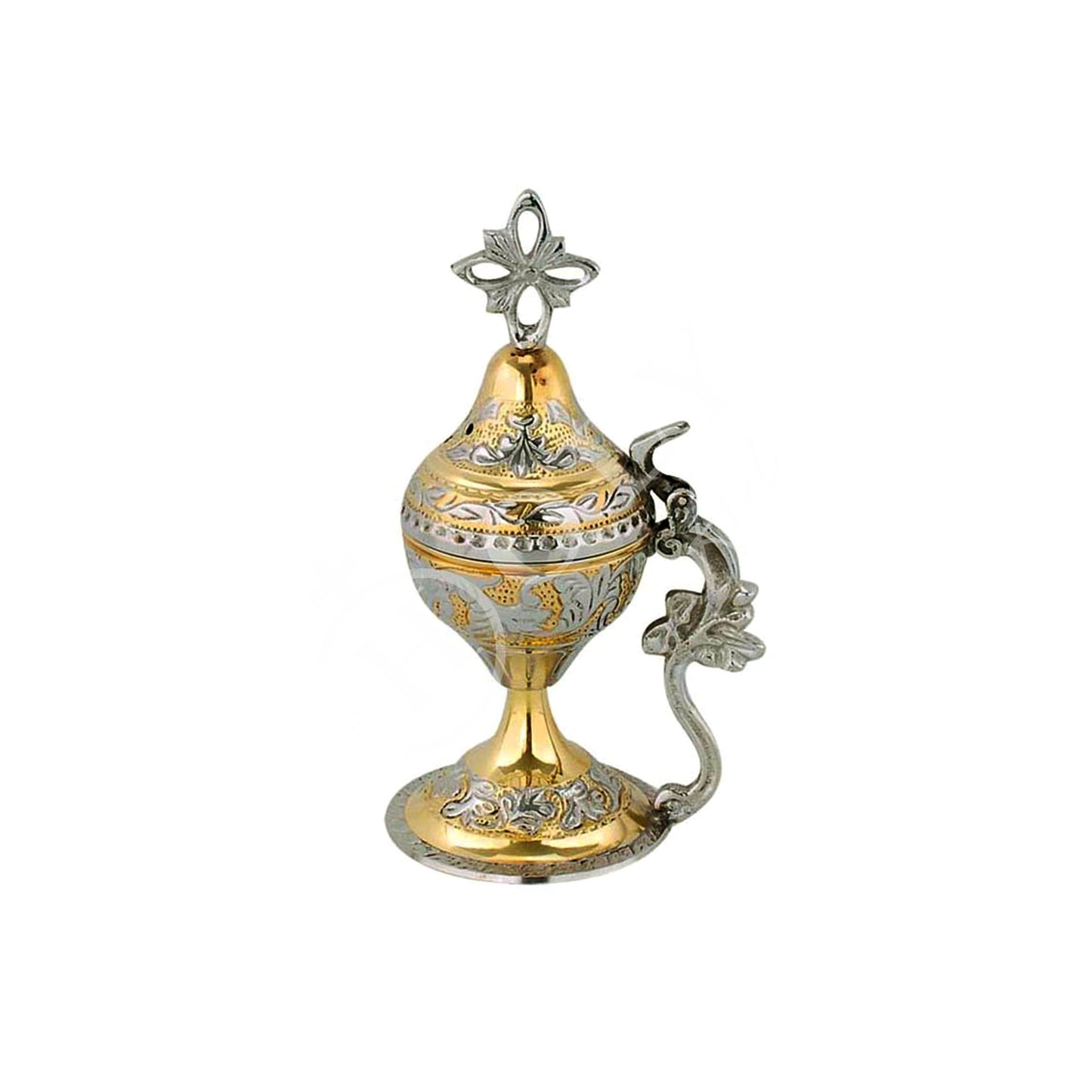 Christian Brass Resin Incense Burner, Greek Orthodox Thurible Incense holder, Metal Byzantine Home Censer Perfume burner, religious decor - TheHolyArt
