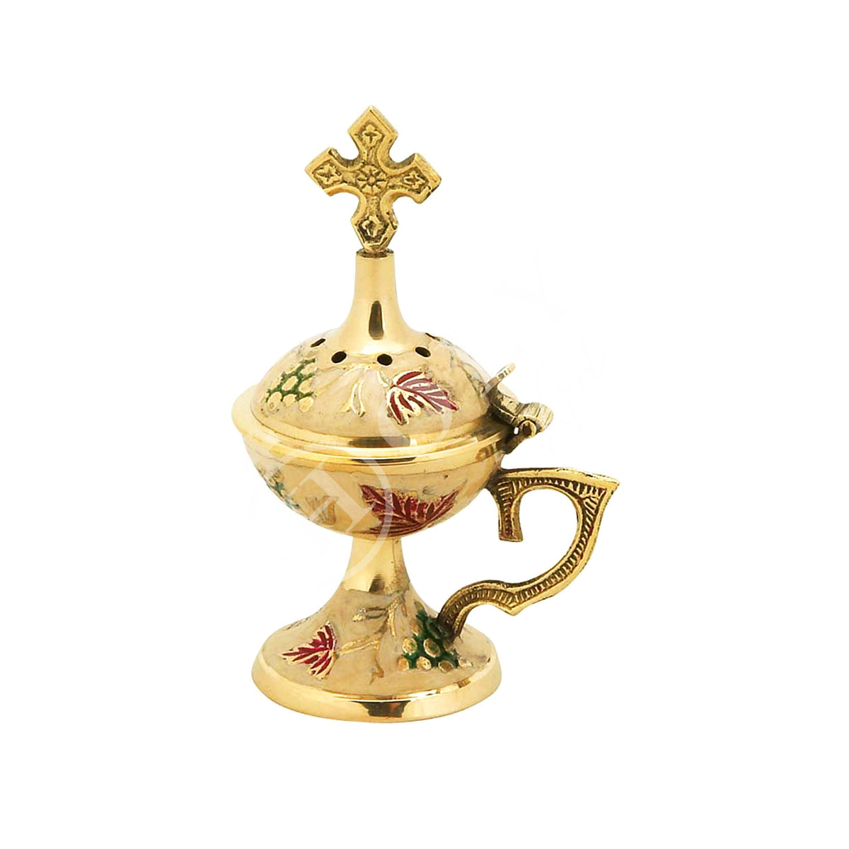 Christian Brass Resin Incense Burner, Greek Orthodox Thurible Incense holder, Metal Byzantine Home Censer Perfume burner, religious decor - TheHolyArt