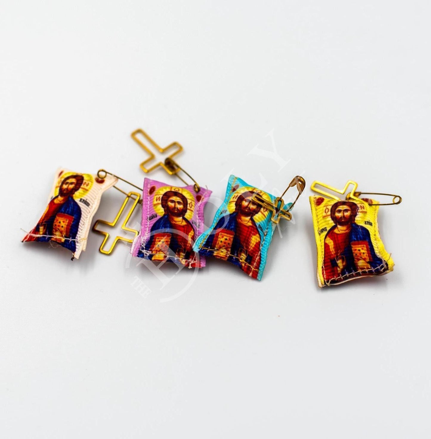 Greek Handmade Filakto Christian Orthodox Charm Baby Protection Gold-Embroidered Pillow Amulet Religious Prayer Filaxto w/ Gold Plated Cross - TheHolyArt