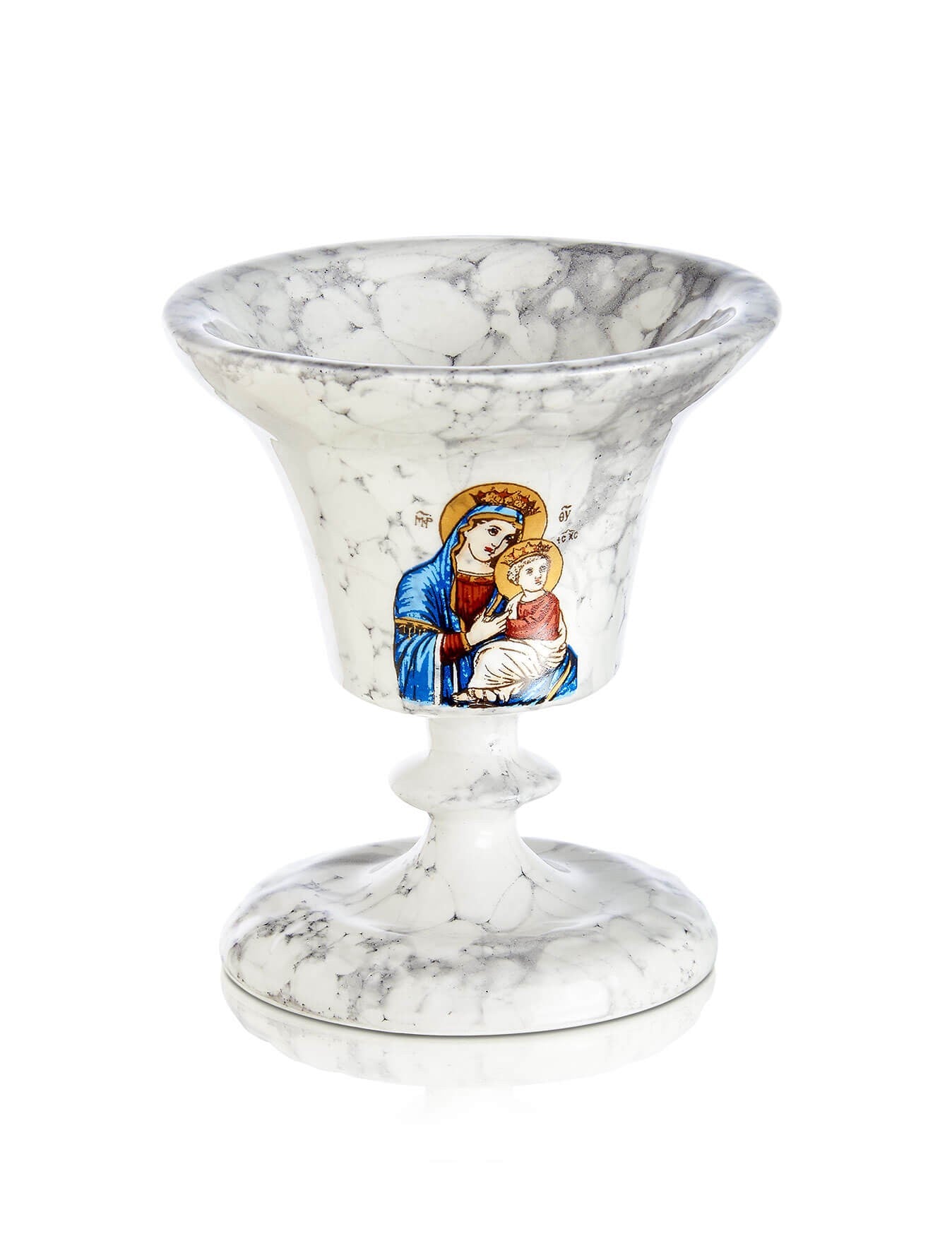 Ceramic vigil lamp Chalice design – front view | TheHolyArt