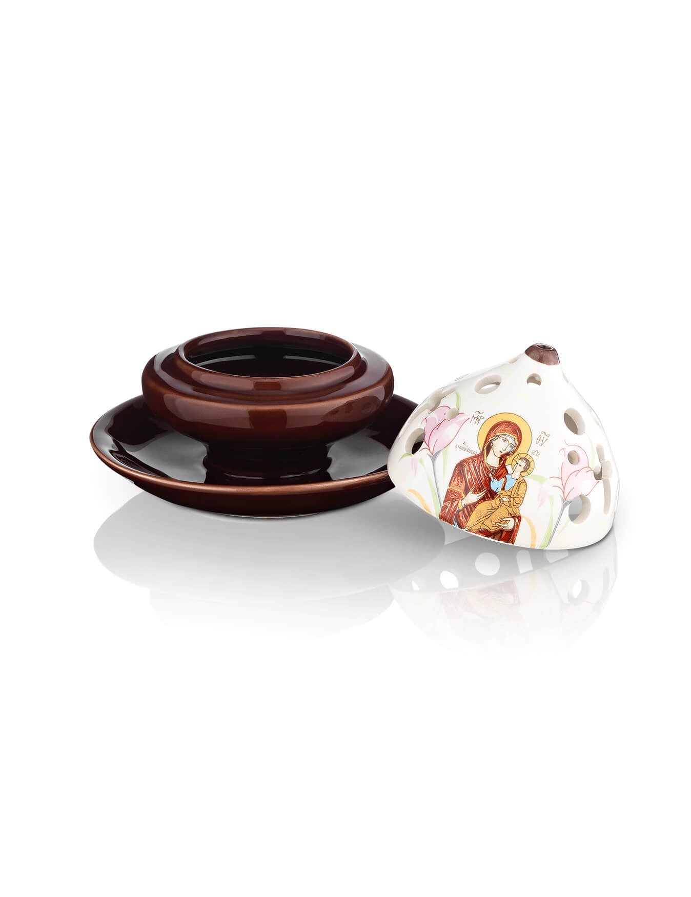 Ceramic two-tone vigil lamp – detail view | TheHolyArt