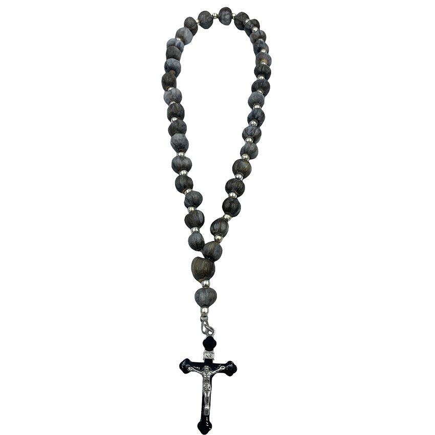 Prayer Rope Tears of the Virgin 33 bead Enamel Cross Silver