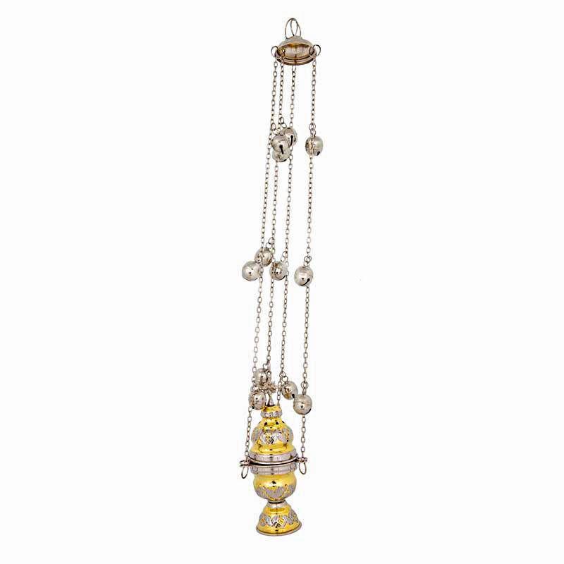 Christian Hanging Brass Resin Incense Burner, Greek Orthodox Thurible Incense holder, Metal Byzantine Censer Perfume burner, religious decor TheHolyArt
