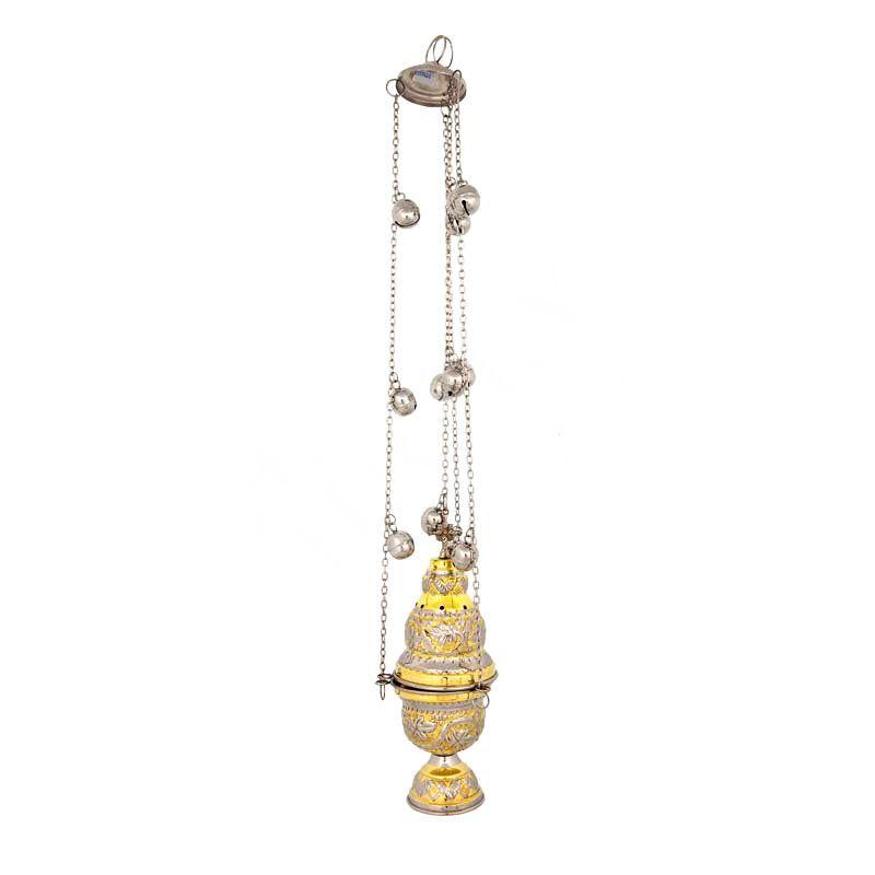 Christian Hanging Brass Resin Incense Burner, Greek Orthodox Thurible Incense holder, Metal Byzantine Censer Perfume burner, religious decor TheHolyArt