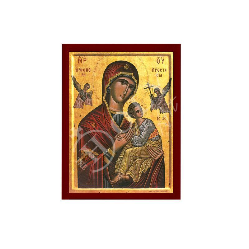 Virgin Mary icon Panagia Fovera Prostasia, Handmade Greek Orthodox Icon, Mother of God Byzantine art, Theotokos wall hanging wood plaque TheHolyArt