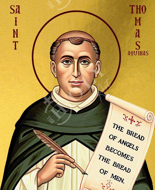 Saint Thomas Aquinas icon, Handmade Greek Catholic icon St Thomas, Religious Byzantine art wall hanging on wood plaque icon, religious gift TheHolyArt