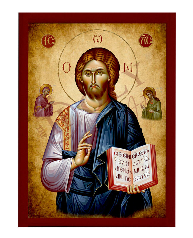 Jesus Christ icon, Handmade Greek Orthodox icon of our Lord, Byzantine religious wood plaque TheHolyArt