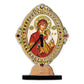 Christian Custom Table Clock Virgin Mary Icon, Handmade Wooden Orthodox Greek Clock Embossed Gold print religious gift home decor TheHolyArt