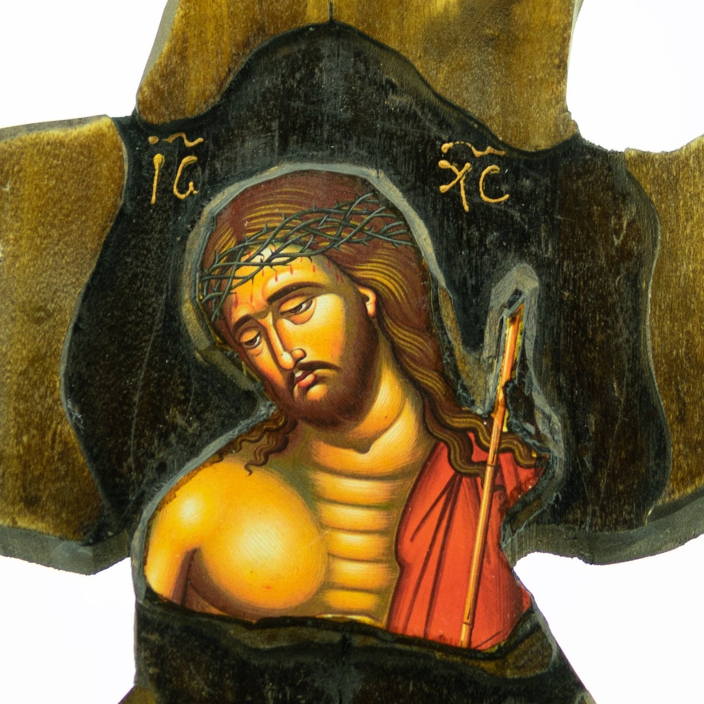 Jesus Christ icon Bridegroom , Handmade Greek Orthodox icon of Nymphios, Byzantine art wall hanging Blessing Cross, religious gift 30x21cm TheHolyArt