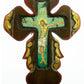 Crucifix Jesus Christ Cross, Blessing Cross, Byzantine art wall hanging, Greek Handmade Orthodox wooden Cross canvas icon 40x28cm TheHolyArt