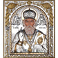 Saint Nicholas icon, Handmade Silver 999 Greek Orthodox St Nick icon, Byzantine art wall hanging wood plaque icon, religious icon home decor