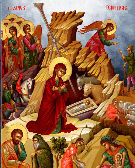 Orthodox icon nativity Birth of Jesus Christ