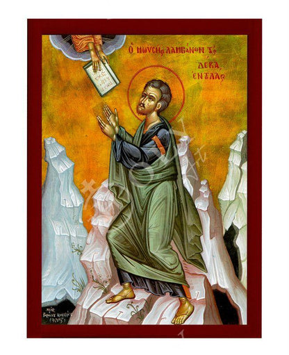 Saint Moses icon, Handmade Greek Orthodox icon Prophet Moses, Byzantine art wall hanging on wood plaque icon, religious decor - TheHolyArt