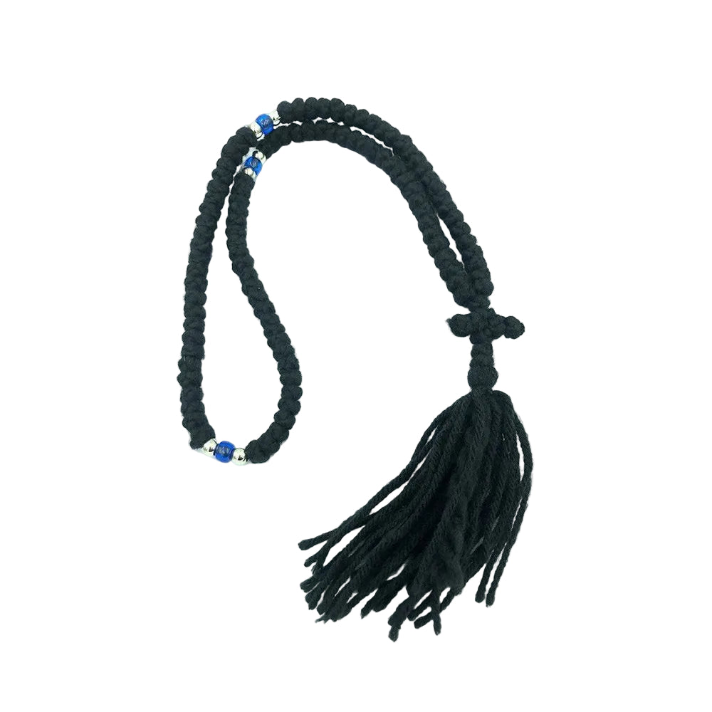 Woolen Prayer Rope 100 knot Blue Greek Orthodox Komboskini