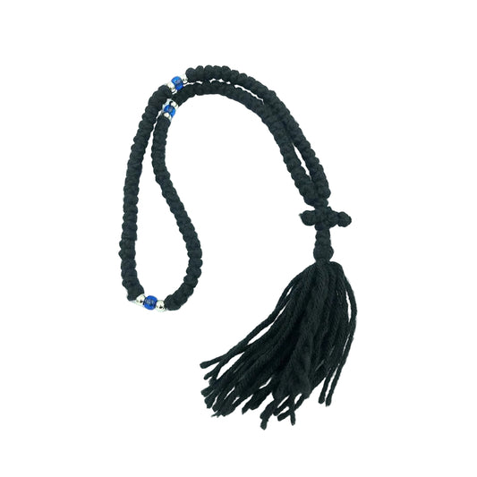 Woolen Prayer Rope 100 knot Blue Greek Orthodox Komboskini