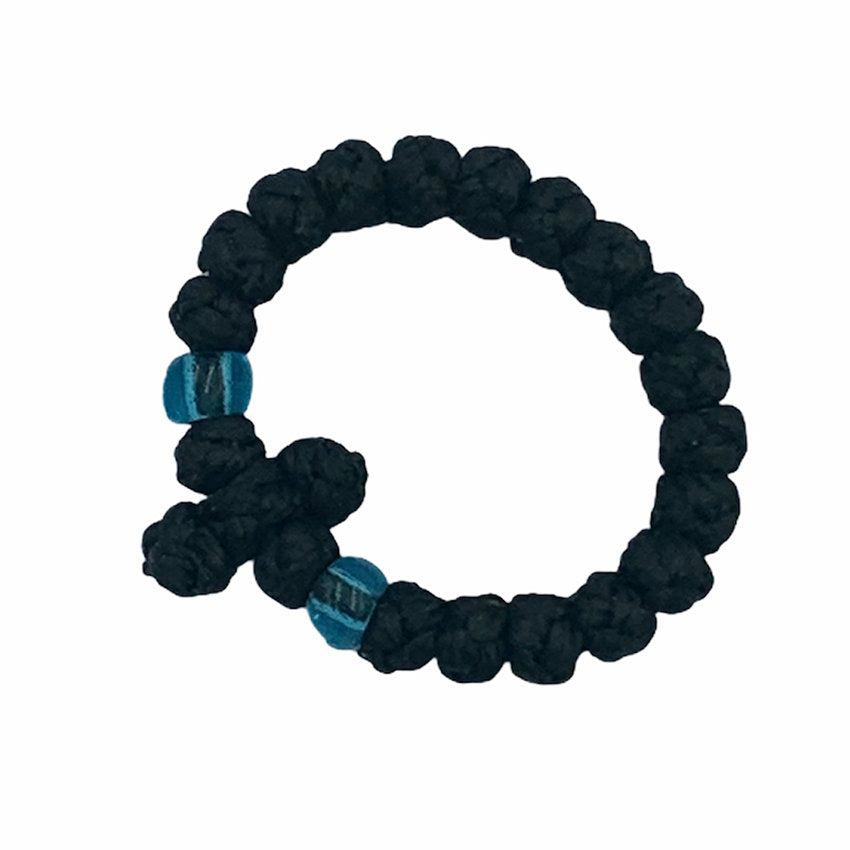 Black Waxed Finger Prayer Rope detail