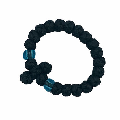 Black Waxed Finger Prayer Rope detail