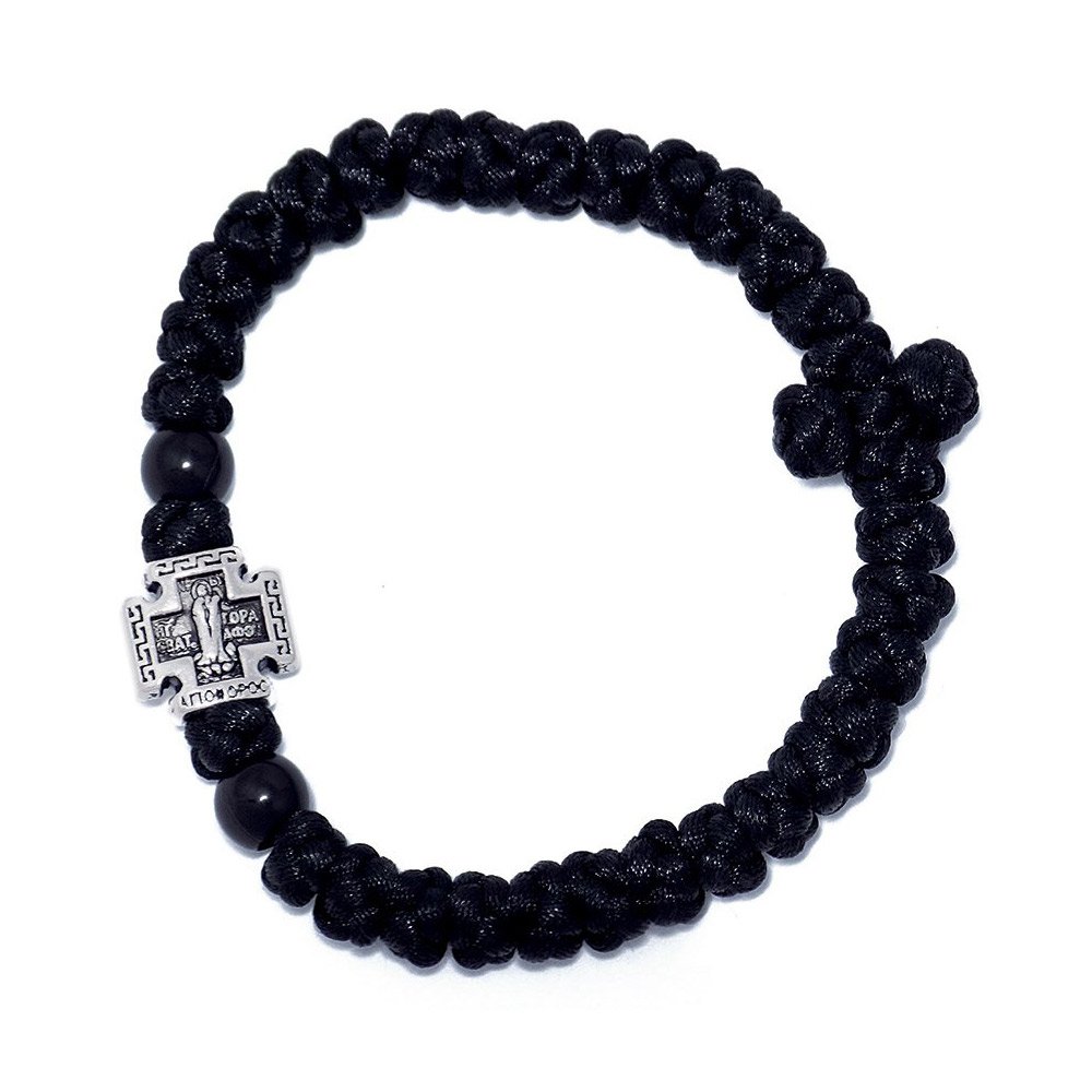 Black Handmade Prayer Rope with Black Beads