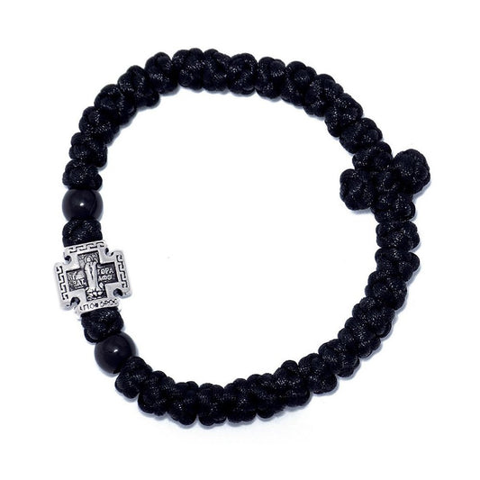 Black Handmade Prayer Rope with Black Beads