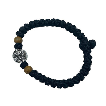 Black Handmade Prayer Rope with Christogram