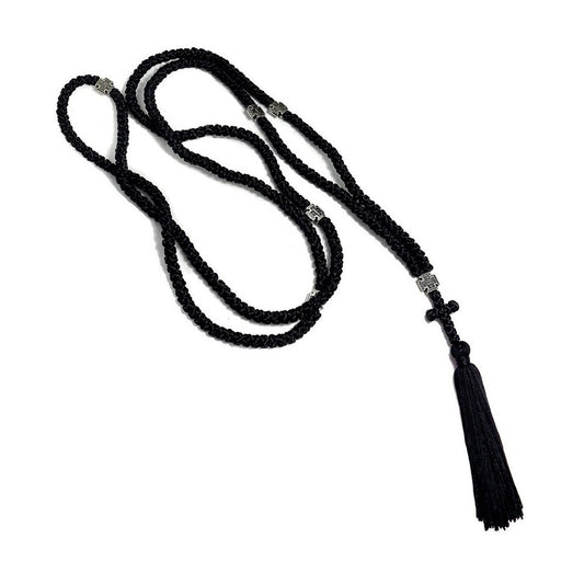 Prayer Rope 300 knot Silk Thread Relief Cross