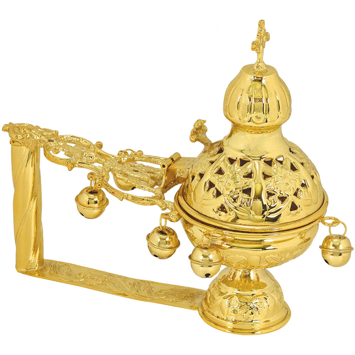 Katsion Hand Censer with Pierced Lid and Bells - TheHolyArt
