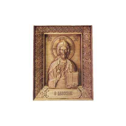 Jesus Christ icon Lifegiver, Handmade Hand Carved Wooden Greek Orthodox icon of our Lord, Byzantine art wall hanging on wood plaque, religious icon home decor - TheHolyArt