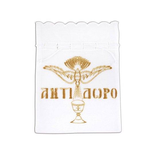 Antidoron Pouch with Holy Chalice handmade Greek Orthodox embroidered church pouch - TheHolyArt