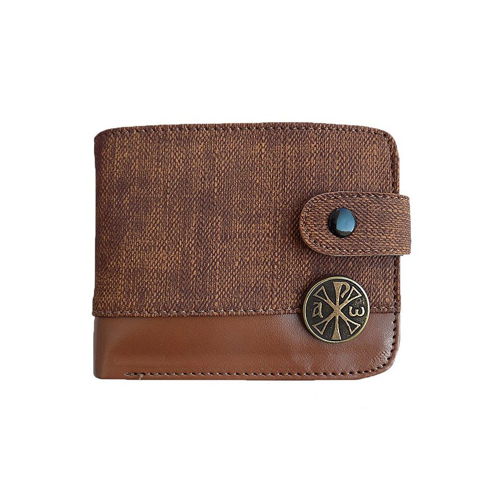 Men's Greek Orthodox cross bifold faux leather wallet - TheHolyArt