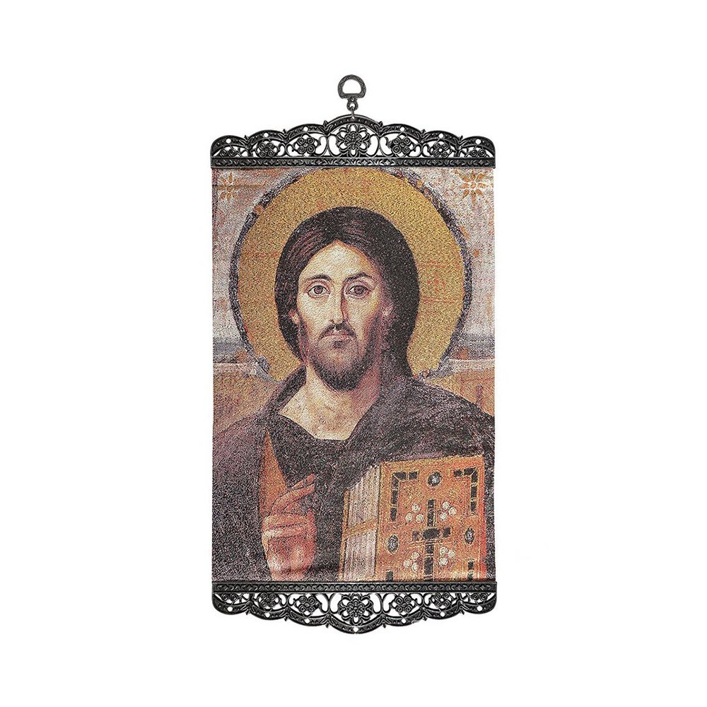 Jesus Christ Greek Orthodox woven tapestry wall hanging - TheHolyArt