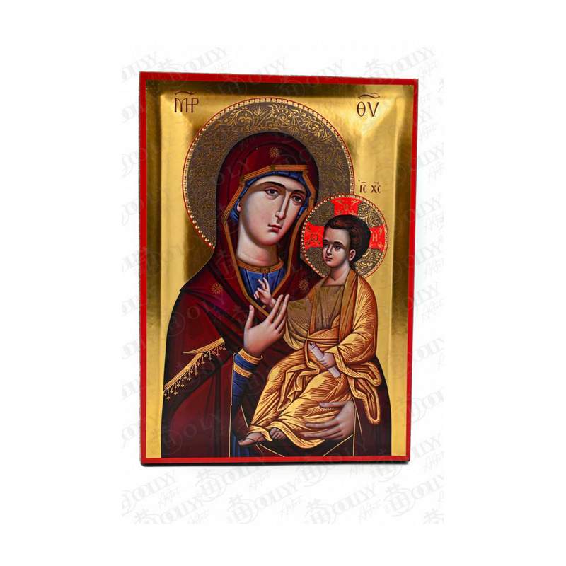 Heiliger Andreas Ikone der Apostel, Handgemachte griechisch-orthodoxe Ikone des Heiligen Andreas, byzantinische Kunst Wandbehang Holzplakette mit Blattgold religiöses Geschenk
