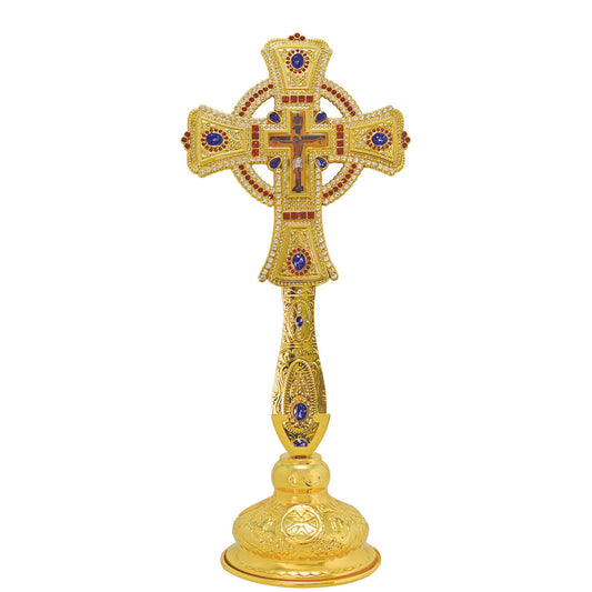 Standing Blessing Cross with Ring and Stones - TheHolyArt