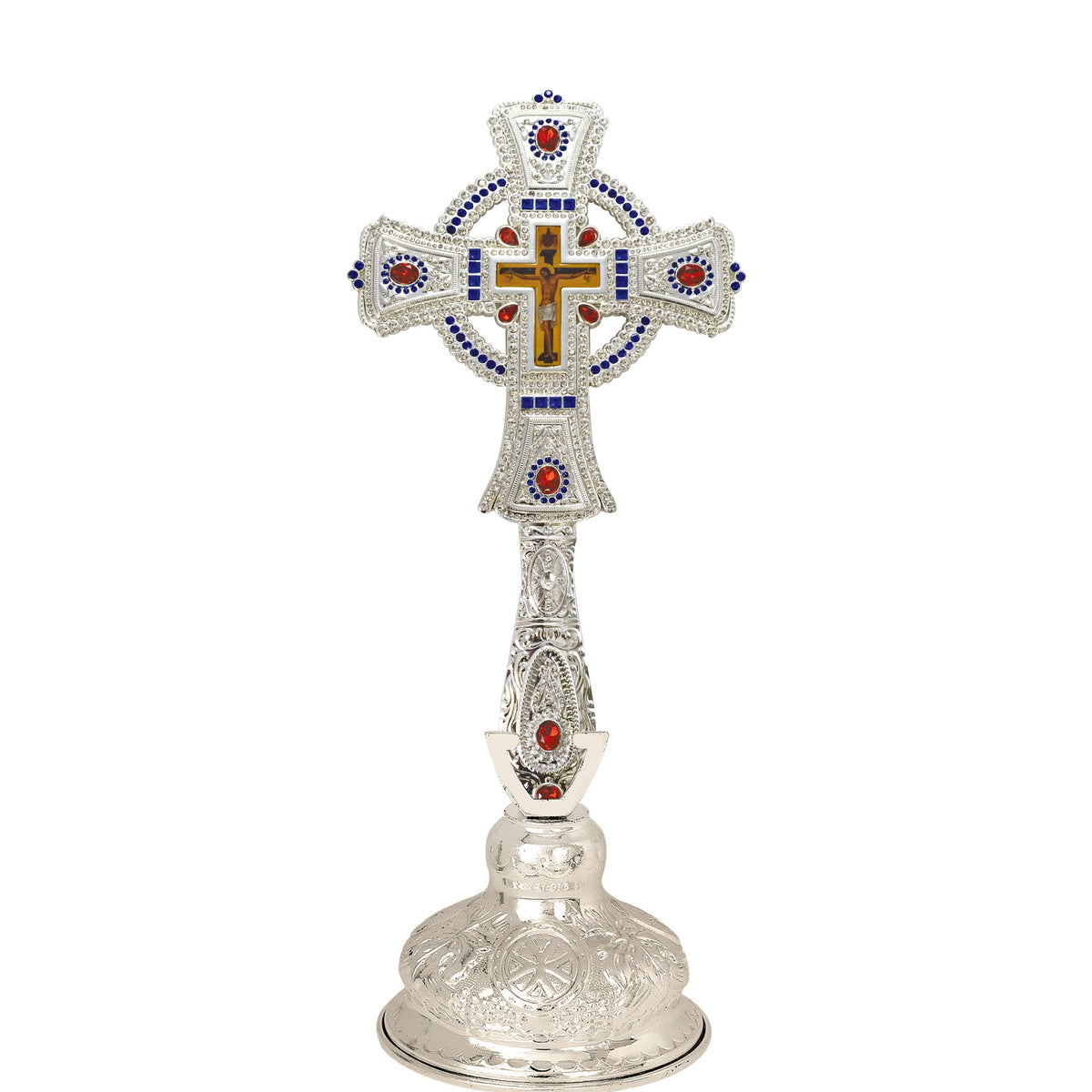 Standing Blessing Cross with Ring and Stones - TheHolyArt