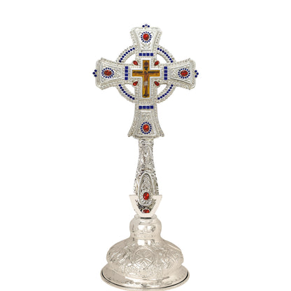 Standing Blessing Cross with Ring and Stones - TheHolyArt