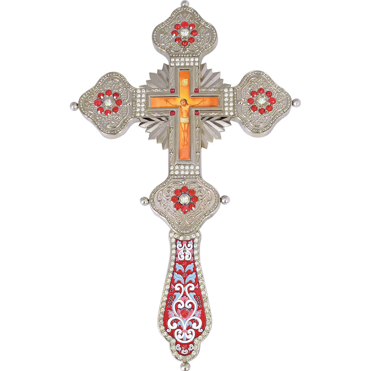 Blessing Cross Radiant with Red Handle - TheHolyArt