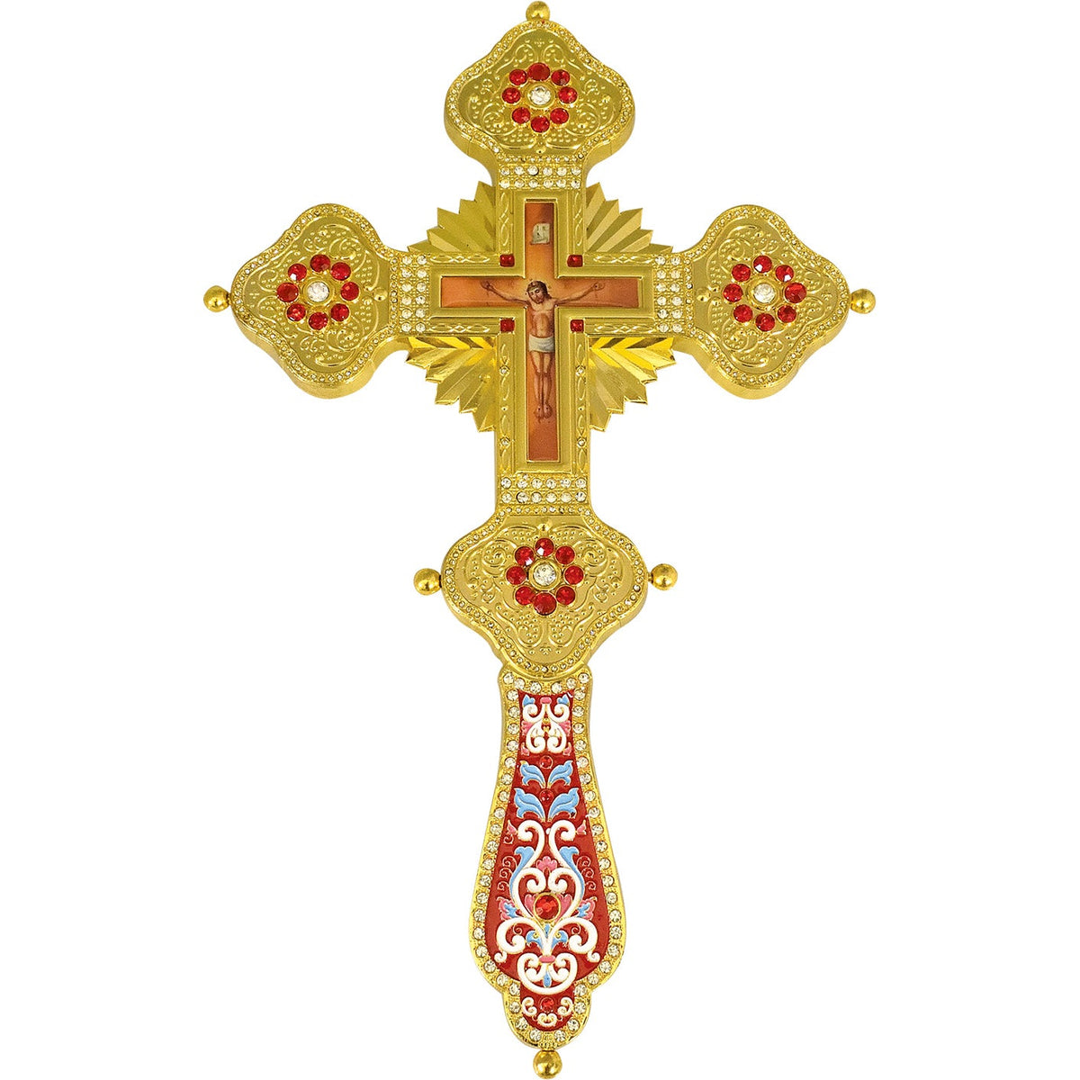 Blessing Cross Radiant with Red Handle - TheHolyArt