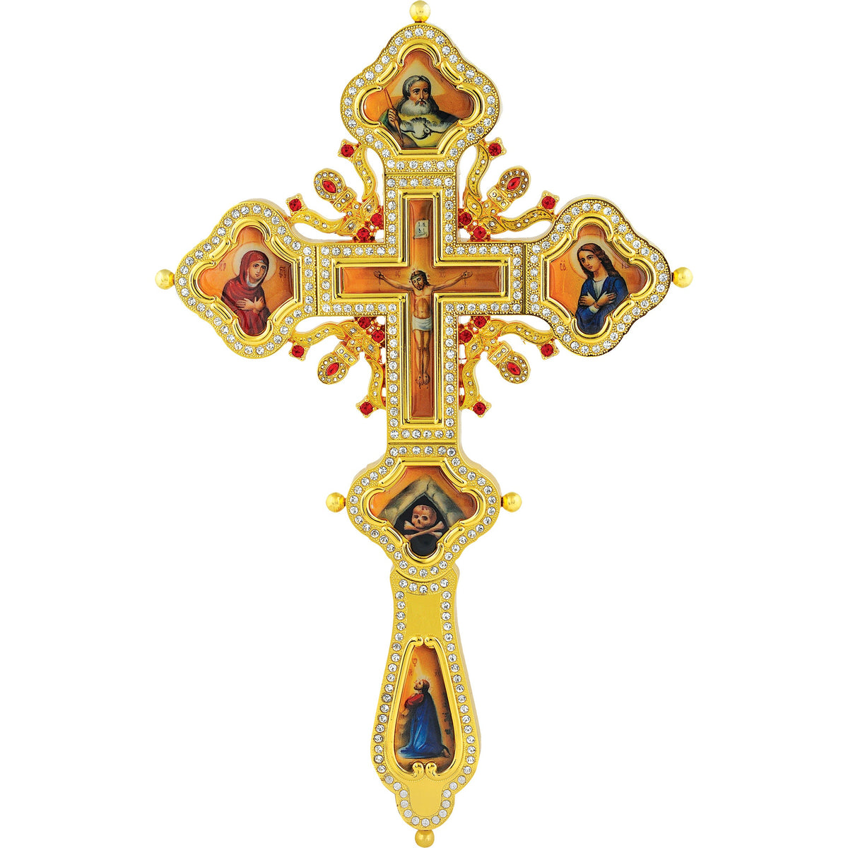 Blessing Cross with Saints Medallions and Stones - TheHolyArt