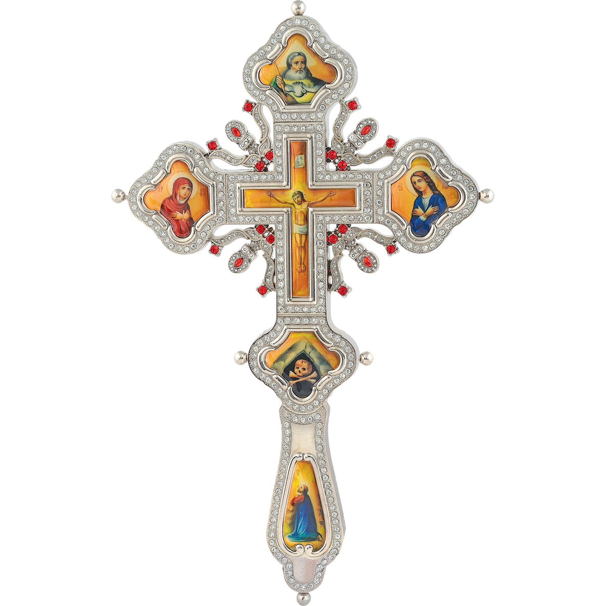 Blessing Cross with Saints Medallions and Stones - TheHolyArt